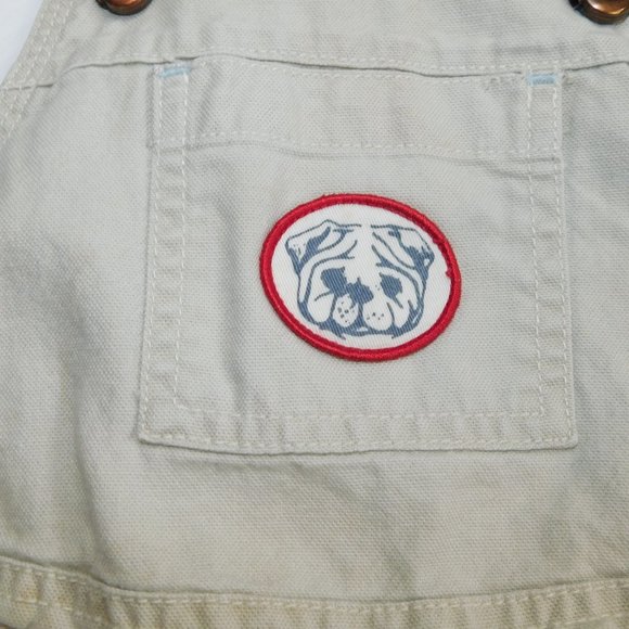 Gymboree Toddler Boys 2T Beige Overalls Bulldog Patch - Picture 7 of 11